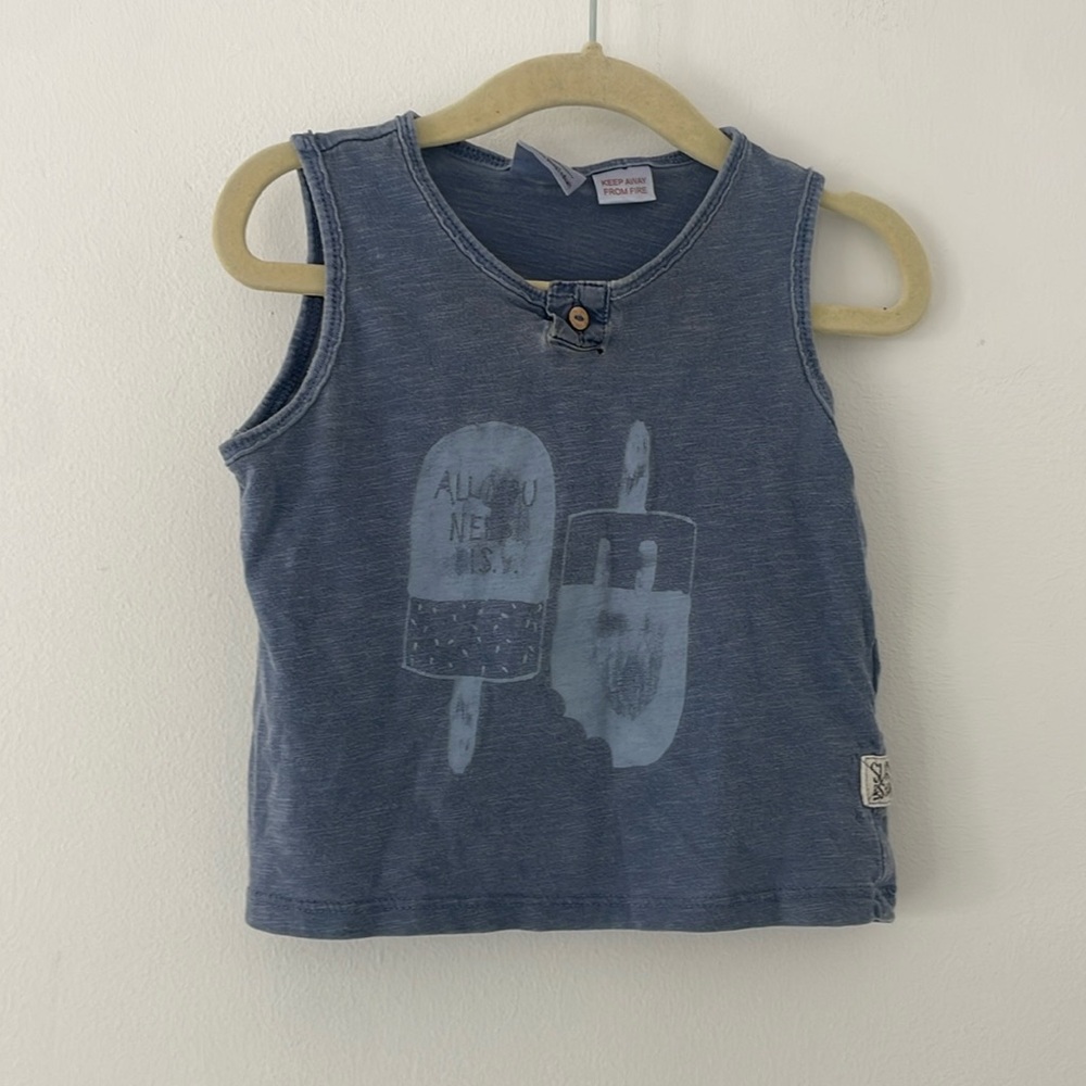 Zara Kids Sleveless Cotton Summer Tank Tee Size 12-18 months